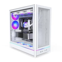 Funda Para Pc Montech Hs01 Pro Blanca Atx Mid-Tower Con 5 Ventiladores Argb