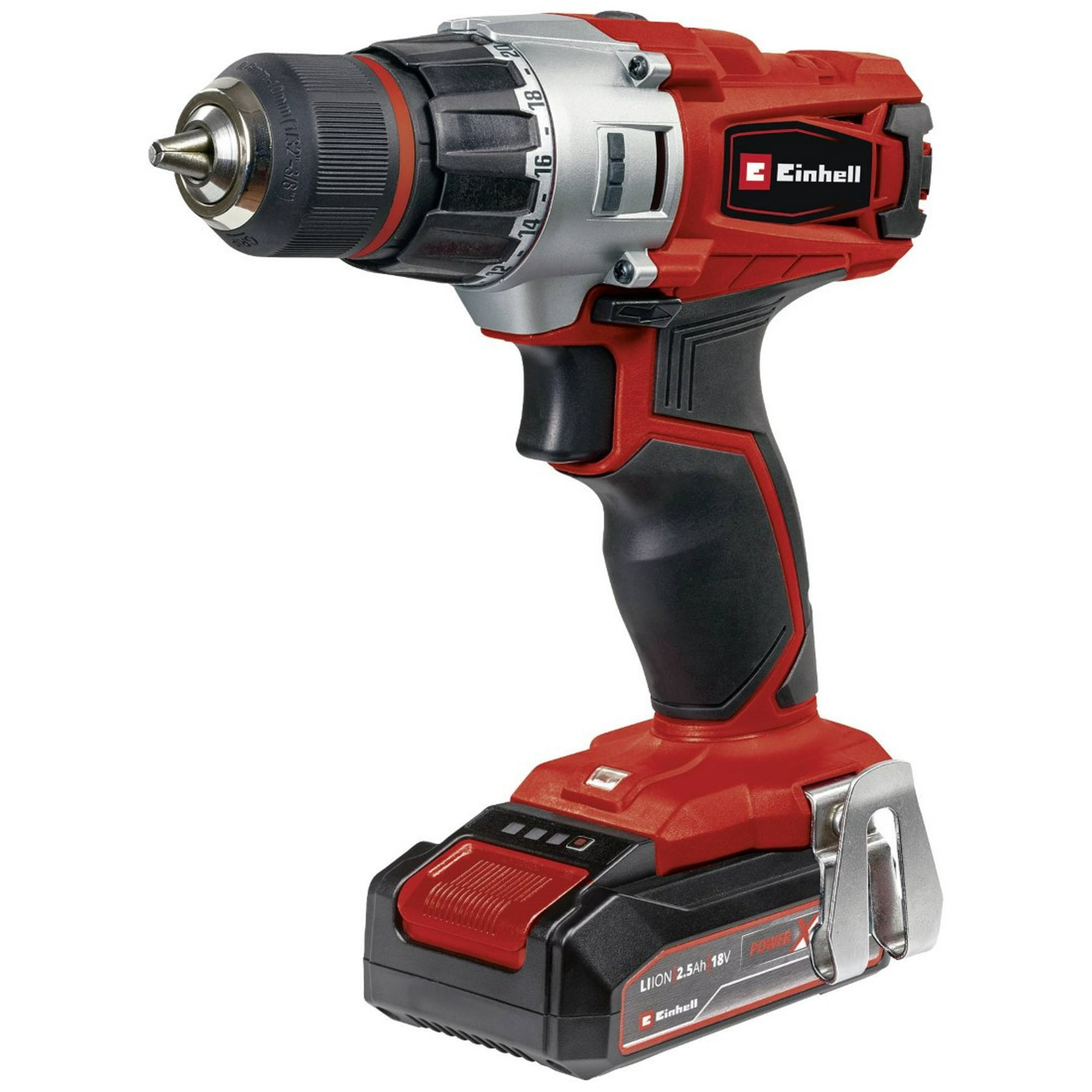 Einhell - Taladro Atornillador Inalámbrico 18v Classic 1 Batería Pxc Te-cd 18/2 Li Kit 39 Accesorios