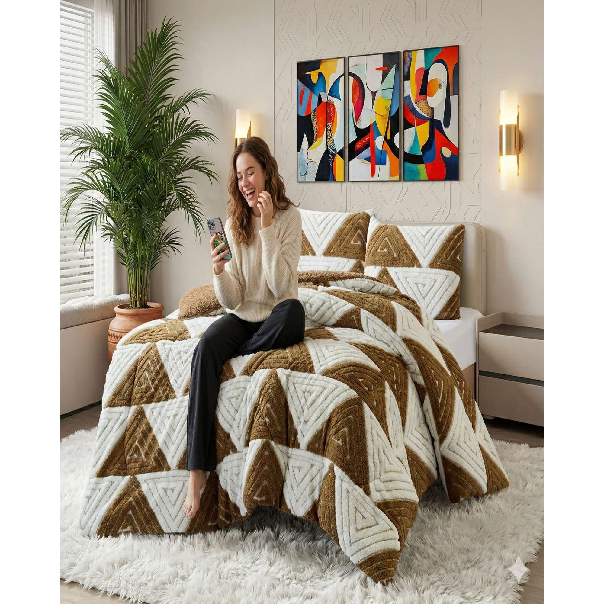 Mylhogar - Cubrecama King Invierno Jacquard Cutting Premium Chiporro Extra Suave