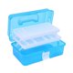 thumbnail image 4 of Caja De Almacenamiento Multiusos Organizador Hobby DIY Caja De Herramientas Plegable 2 Bandejas Azul, 4 of 5