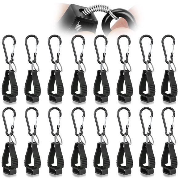 NANHONG Clips para guantes de 16 piezas con mosquetón para trabajo