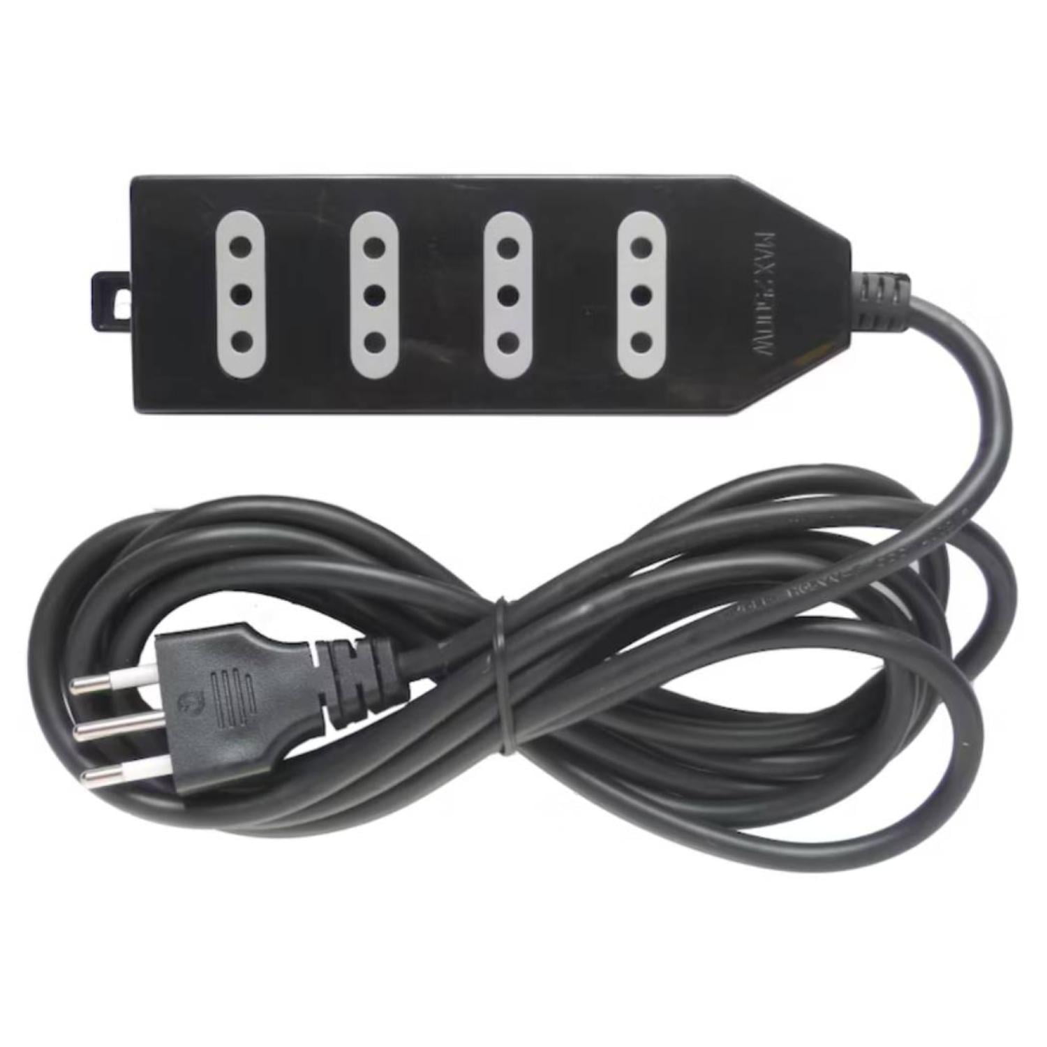 Macrotel - Zapatilla Alargador 3mt 4 Entradas Negro