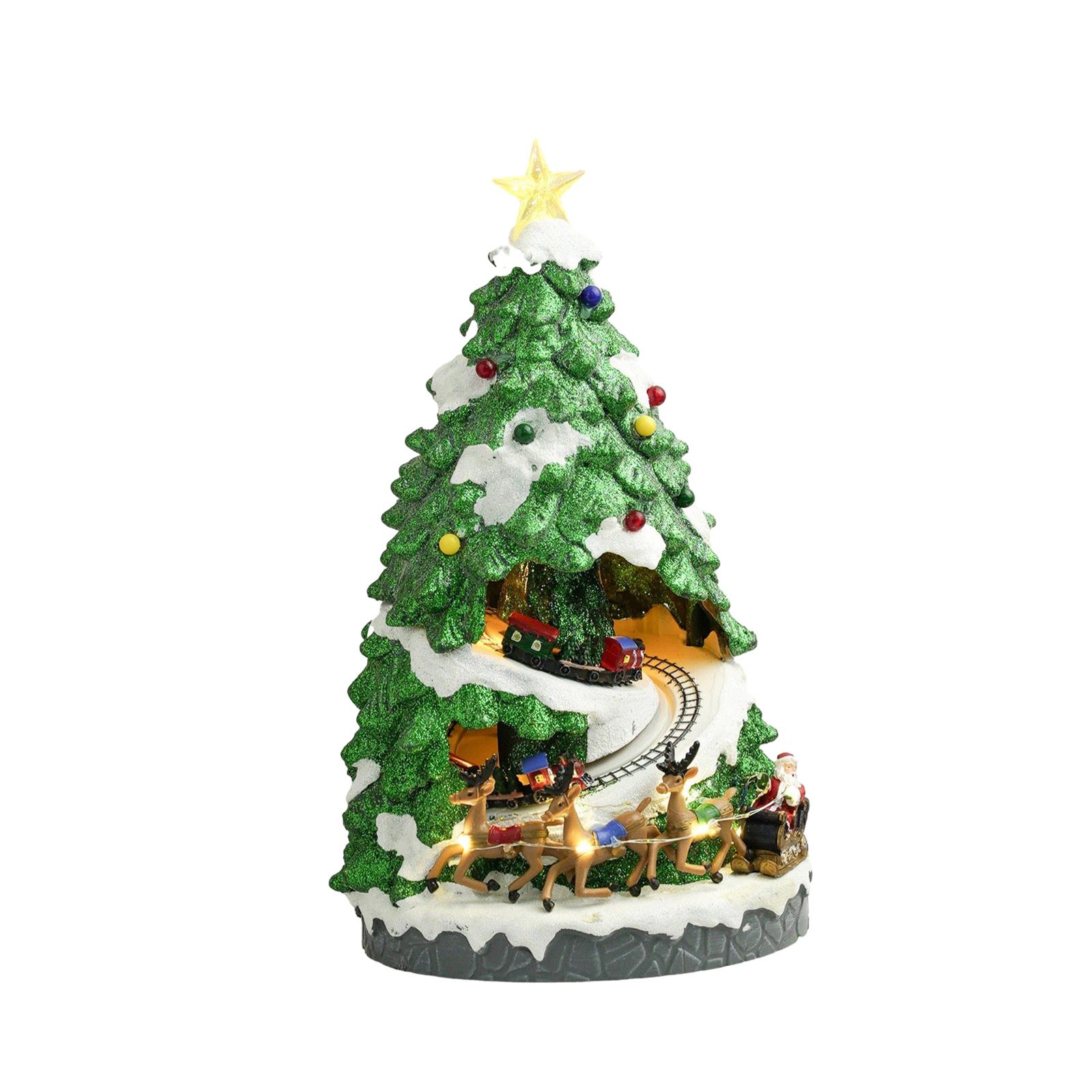 Bothyi - Decoración De Mesa De Árbol De Navidad Musical Iluminada Para Sala De Estar Con Estante De Mesa