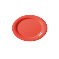 Get - Set De 4 Plato Ovalado Melamina Naranjo 34 X 26 Cm