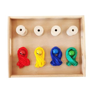 Bothyi - Montessori Práctica Juguetes De Cuerda Aprendizaje Habilidad Juguete Portátil Para Niños Pequeños Campana Bobinado