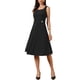 thumbnail image 2 of INSPIRE CHIC Vestido Vintage de Trabajo para Mujeres Línea A Cuello Cuadrado Sin Mangas Oficina Formal Vestidos de Noche Midi XS Negro, 2 of 6