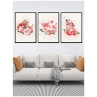 Genérico - Cuadros Decorativos Escultura Griega Con Flores Pack X 3 Uds. 35X50 Cm C/U