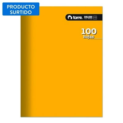 Cuaderno College 100 Hojas, Color Surtido 1 Un Torre