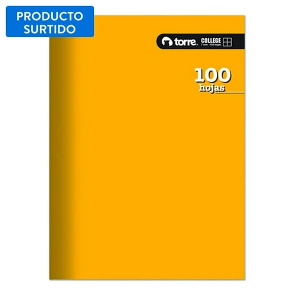 Cuaderno College 100 Hojas, color surtido, 1 Un
