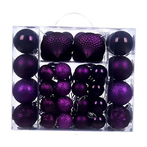 Bothyi - 48 Bolas Navideñas Colgantes Para Decoración Navideña, Bodas Y Compromisos (Violeta)