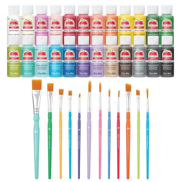 Kit de pintura acrílica para manualidades Apple Barrel ABCAMP24 con 36 colores de 60 ml cada uno