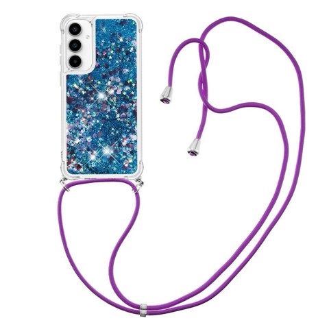 Funda Foxdock Para Samsung Galaxy A55 Con Cuerda Ajustable, Brillo Líquido, Protección Antigolpes Y Lente – Ideal Para Regalo