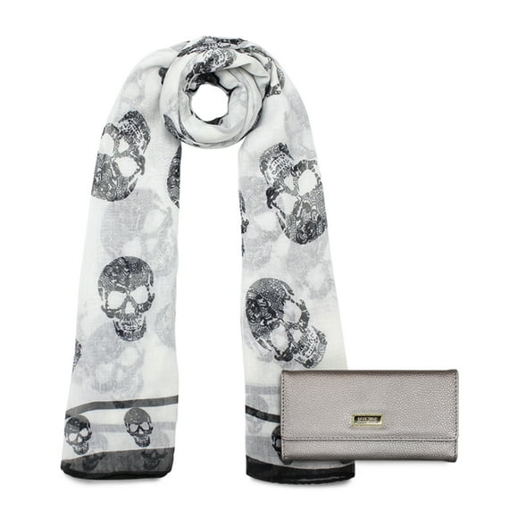 Pack Bufanda Oni Blanca + Billetera Fidelia Gris