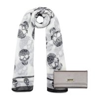 Kubayoff - Kenneth Cole - Pack Bufanda Oni Blanca + Billetera Fidelia Gris