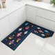 thumbnail image 1 of REGALWOVEN Alfombras y Tapetes de Cocina Juego de 2 Piezas, Alfombra de Cocina Lavable Antideslizante, Estera de Piso Impresa con Patrón de Peces Negros 24" × 16"+ 47" × 16", 1 of 7