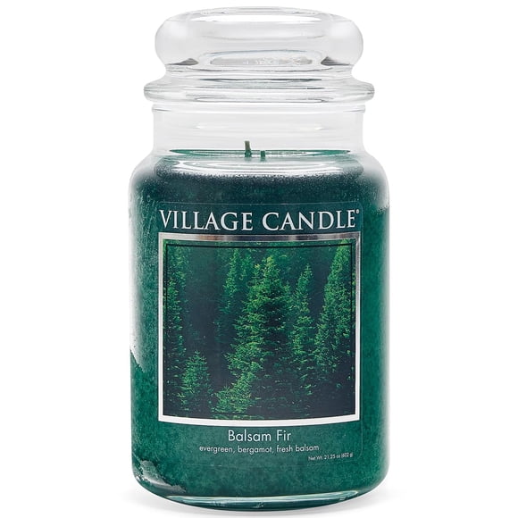 Vela perfumada Village Candle Balsam Candle, tamaño grande, 630 ml, color verde