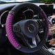 thumbnail image 2 of Funda para volante de coche con diamantes de imitación en color tridimensional bordados en cuero sin anillo interior, adecuada para mujeres de 14,5 a 15 pulgadas, 2 of 5