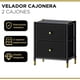 thumbnail image 2 of Velador Cajonera 2 Cajones Metal Eco Cuero Negro, 2 of 8
