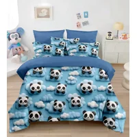 Casadeliacl - Cubrecama 5D Quilt De Verano 1.5 Plaza Tiernos Diseños Tf Azul Acero Osito