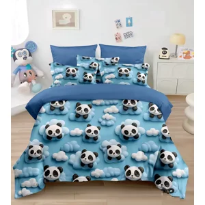 Casadeliacl - Cubrecama 5D Quilt De Verano 1.5 Plaza Tiernos Diseños Tf Azul Acero Osito