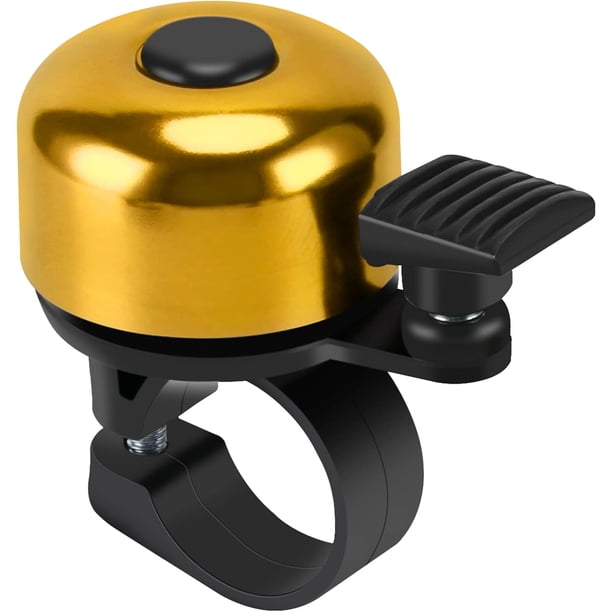 Paquete de 1 timbre para bicicleta, timbre fuerte y nítido para bicicleta, mini bocina linda para bicicletas de adultos y niños, revestimiento antioxidante y anillo resistente para zurdos y diestros.