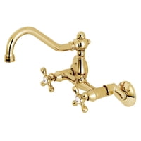 Grifo De Cocina Kingston Brass Vintage 6, Montaje En Pared, Latón Pulido