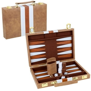 Set De Backgammon Reriver 2 Players Classic Con Funda De Piel Sintética