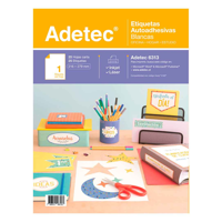 Adetec - Etiquetas Para Impresión 216X279 Mm 25 Hojas