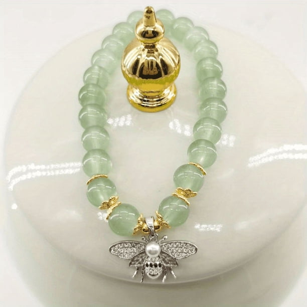 Lucky Chinese Style Beaded Bracelet with Flower Pendant - Perfect Hand Jewelry for Women and Girls