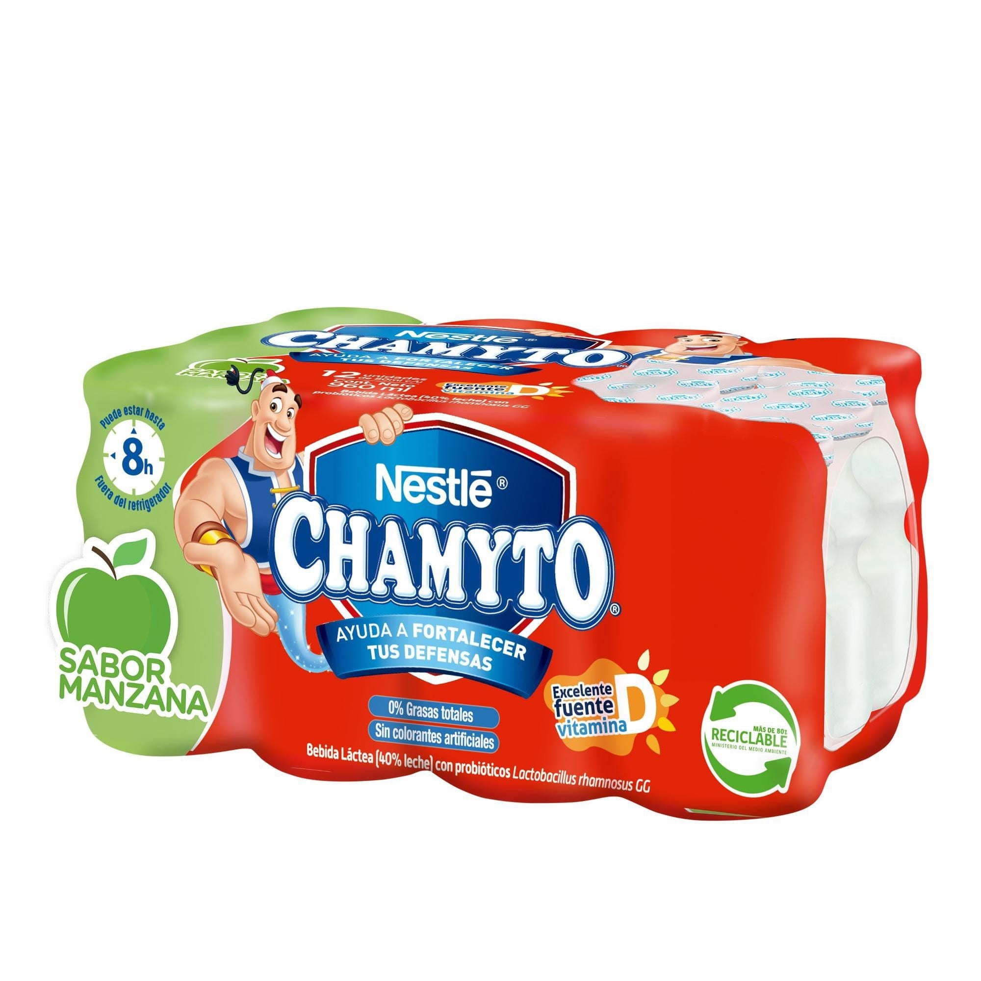 Bebida Láctea Probiótico Sabor Manzana Multipack Botella 80ml Chamyto