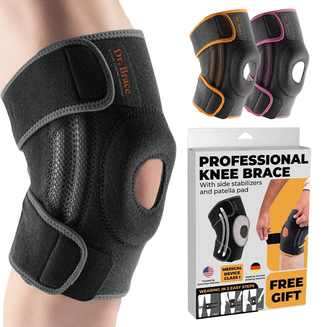 Dr Brace - Rodillera Elite Con Estabilizadores Laterales Y Almohadillas De Gel