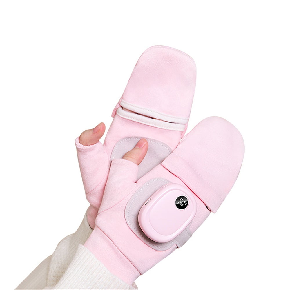 Xusx111 - Guantes Calentados Para Las Mujeres, Mejorado Inteligente Termostático Eléctrico Calentado Sin Dedos Guantes Recargables Para Las Mujeres Hombres, Mano De Invierno Calentador Para El Trabajo