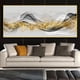 thumbnail image 1 of 1pc Canvas Painting, Nordic Abstract Gold Black Ribbon Wall Art Decor, For Living Room Wall Decor, Bedroom Wall Decor, Canvas Wall Art Decor, No Frame, 19.68*39.37inch, 1 of 4