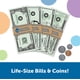 thumbnail image 2 of Recursos de aprendizaje de Pretend Play Money, 150 piezas para niños mayores de 3 años, 2 of 6