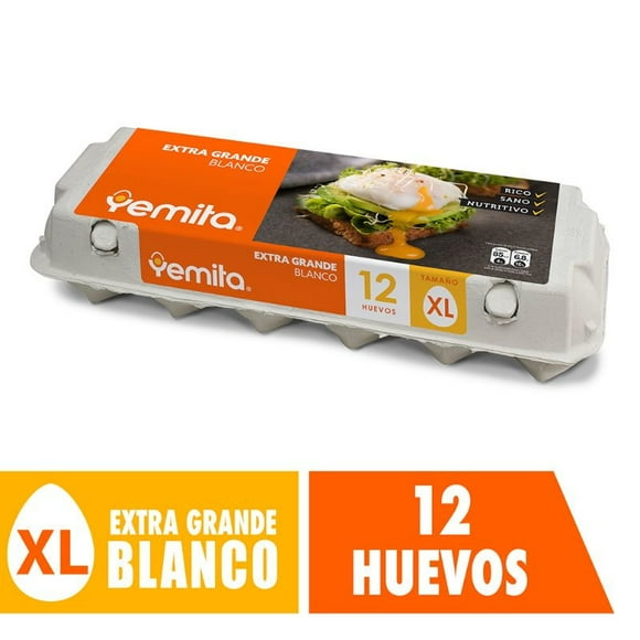 Huevos Tradicionales Extra Grande Blanco, 12 Un