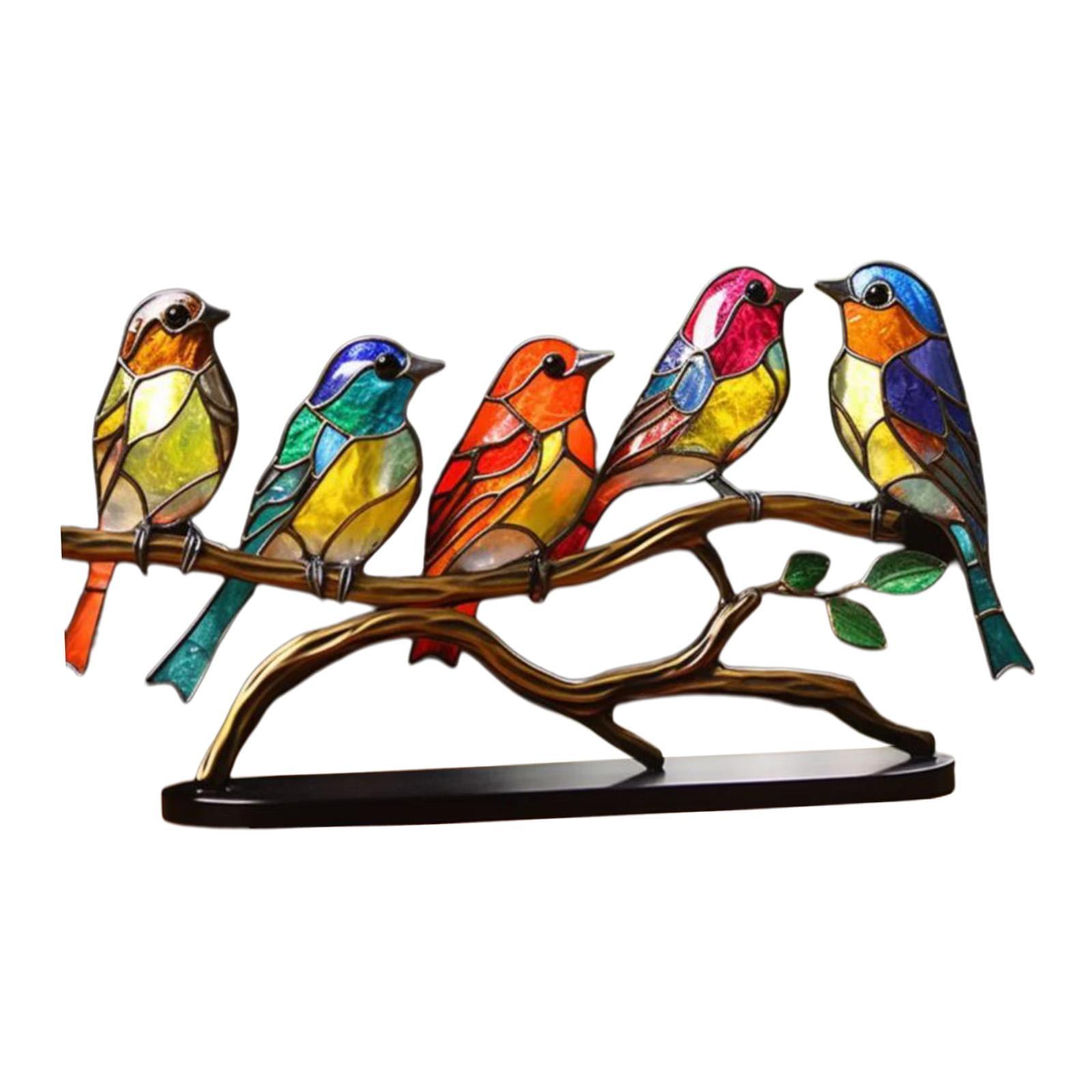 Bothyi - Adorno De Escritorio De Pájaros Escultura De Pájaros De Metal Para Mesa De Comedor De Oficina 15 Cm X 28 Cm X 8 Cm