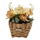 thumbnail image 1 of Planta Artificial Macetero Mimbre Flores Amarillas Naranjas, 1 of 4