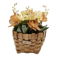 Fliperex - Planta Artificial Macetero Mimbre Flores Amarillas Naranjas