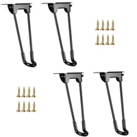 Xusx111 - 4Pcs Piernas Plegables De Pino De Pelo, Piernas Plegables De Mesa De Café Con Tornillos De Montaje, Pesado Fácil Instalación De Muebles Piernas Negras Para Silla De Banco De Escritorio, Proy