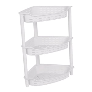 Magideal - Estante De Almacenamiento Triangular Para Baño, Estantería Para Ahorrar Espacio, Estante De Esquina, Estante De Utensilios Para Oficina, Sala De Estar Blanco Pequeño