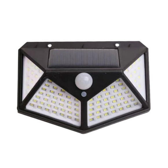 Aplique Triangular 100 Led Solar Contra Agua negro
