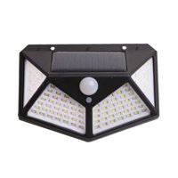 Pro Outdoor - Aplique Triangular 100 Led Solar Contra Agua Negro