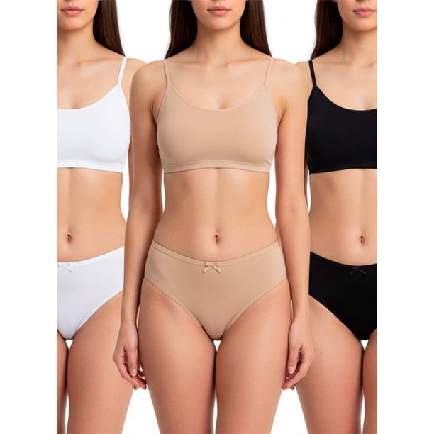 Pack De 3 Calzón Bikini Encaje Floral Algodón Elástico Mujer Jockey - L