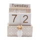 thumbnail image 5 of Calendario De Bloques De Madera Escritorio Oficina Sala De Estar Regalo De Cumpleaños Calendario Perpetuo Piña, 5 of 5