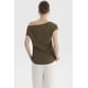 thumbnail image 3 of Polera Mujer Escote Asimétrico Texturizada Verde Olivo, 3 of 4
