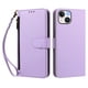 thumbnail image 1 of Funda Tipo Billetera para iphone14 con Soporte y Bolsillo con Cierre Morado, 1 of 1