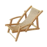 Magideal - 1:12 Casa De Muñecas Miniatura Silla De Playa Modelo Miniatura Muebles Habitación Colecciones Madera Simulada Mini Silla Para Decoración Diseño Modelo Caqui