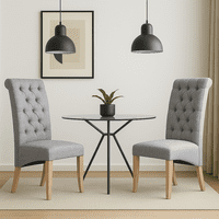 Muebles Santa Ana - Silla Tapizada Grey Tripton 2 Unidades