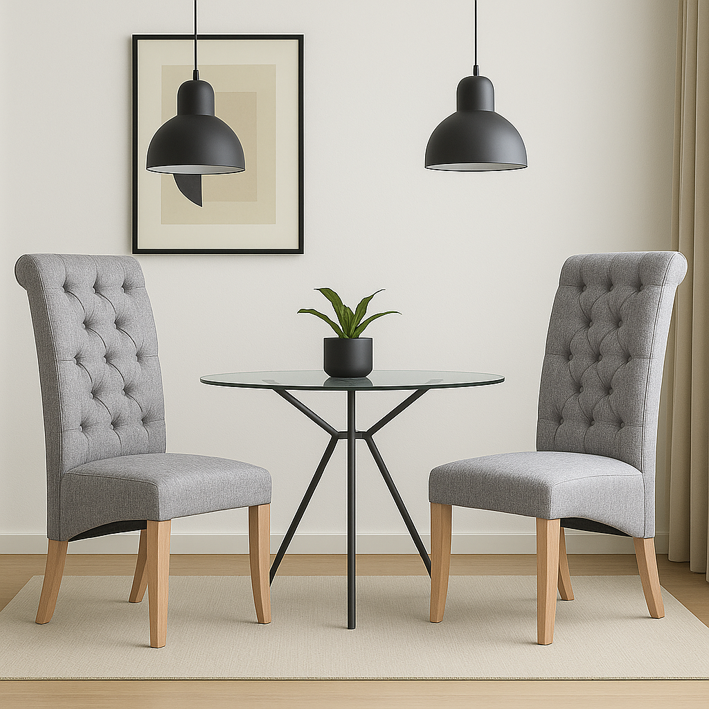 Muebles Santa Ana - Silla Tapizada Grey Tripton 2 Unidades