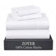 thumbnail image 1 of Juego de sábanas ZOYER King 100% algodón percal blanco, 1 of 6